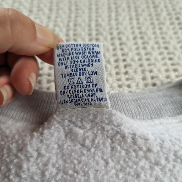 VTG Humboldt Soccer Graphic Russell Mens LARGE Gray Pullover Sweatshirt Crewneck - Picture 4 of 10